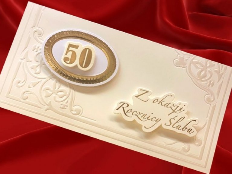 Kartka okolicznościowa z okazji 50 rocznicy ślubu